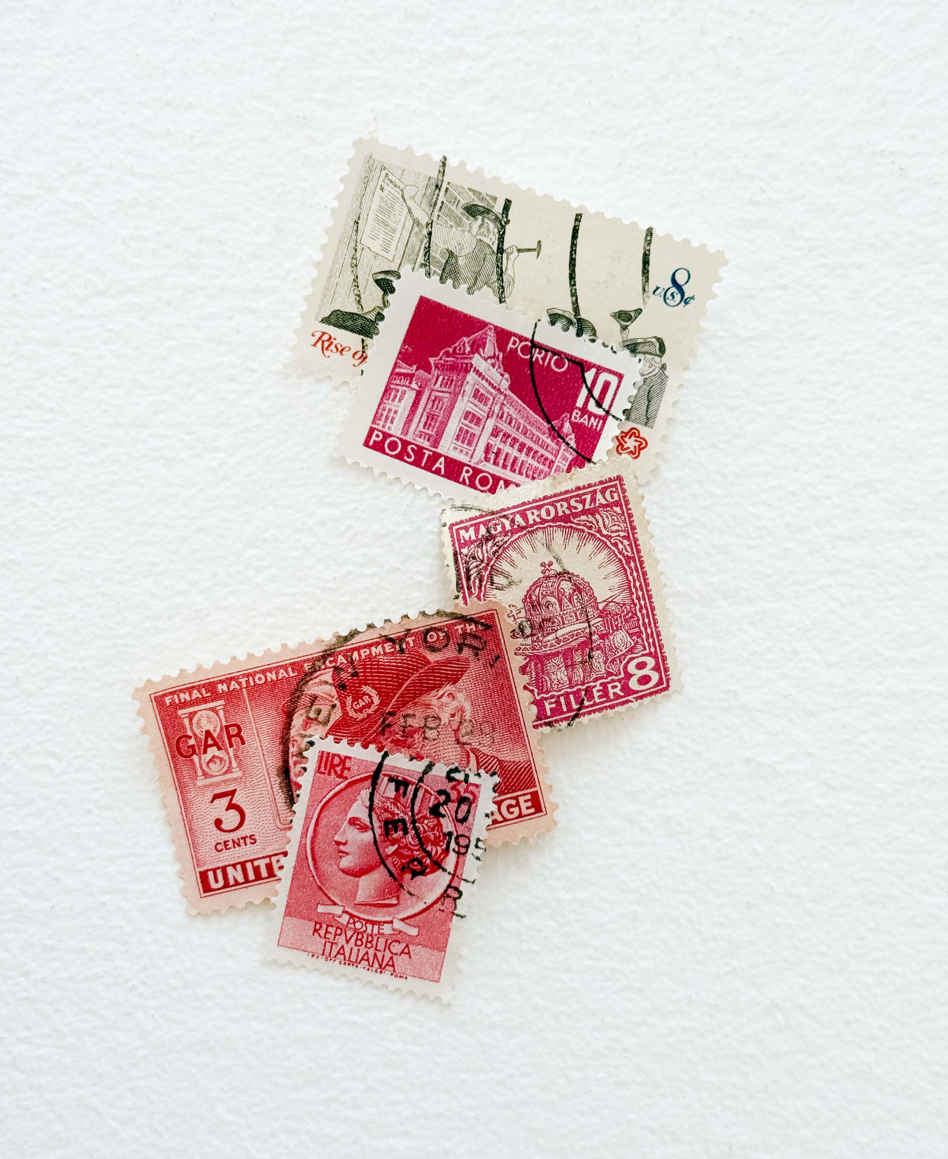 Vintage Postage Stamps, Printable Old Postal Stamps Ephemera
