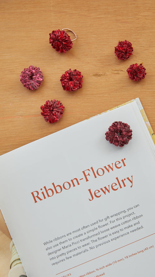 Workshop online + Ribbon flower jewelry kit by Maria Picci