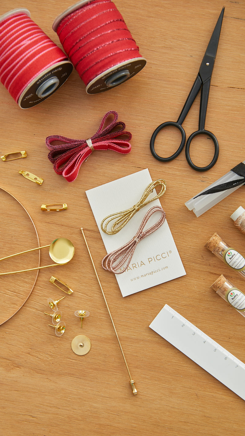 Ribbon flower jewelry kit with Maria Picci