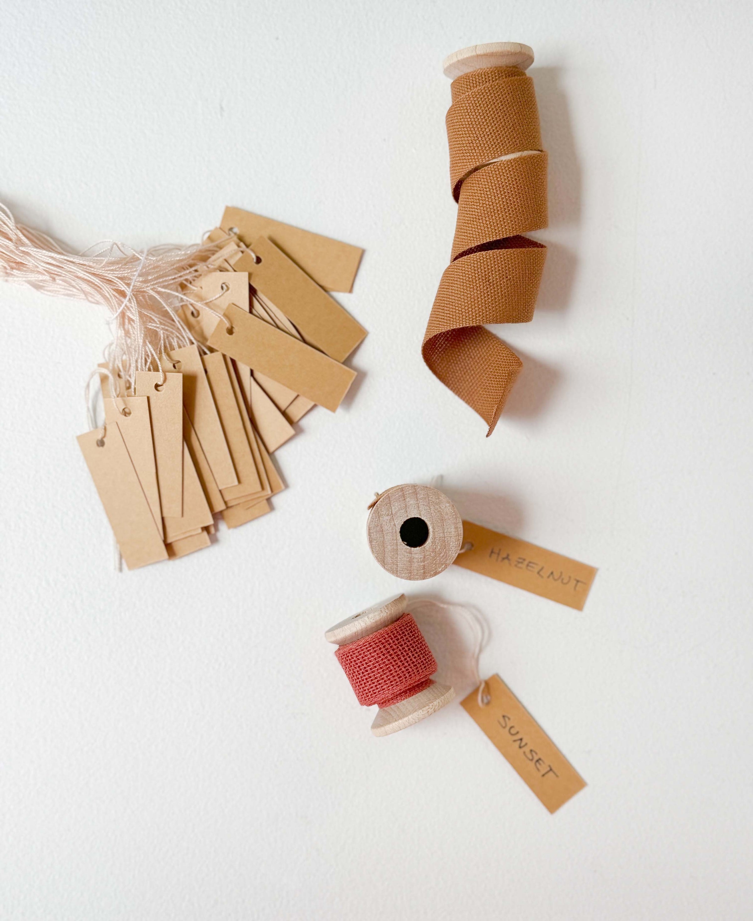 Tiny wood spool ribbon sample – studio carta shop