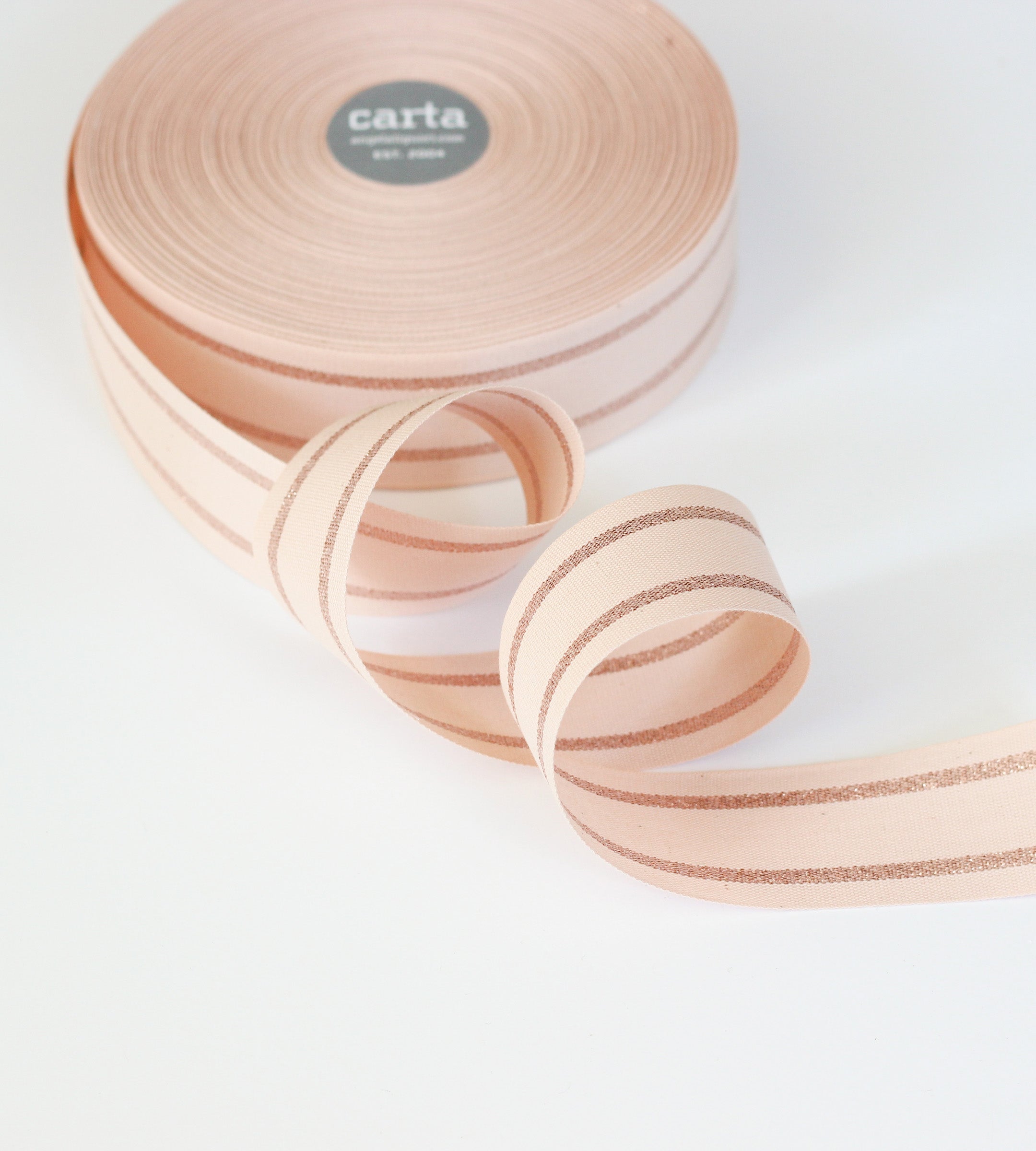 Cotton Ribbed Ribbon Striped cotton ribbon 1 ½” width - 44 yds ribbon – studio carta shop
