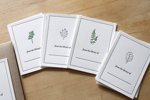 Fern and Leaf Bookplates by Moontree Letterpress