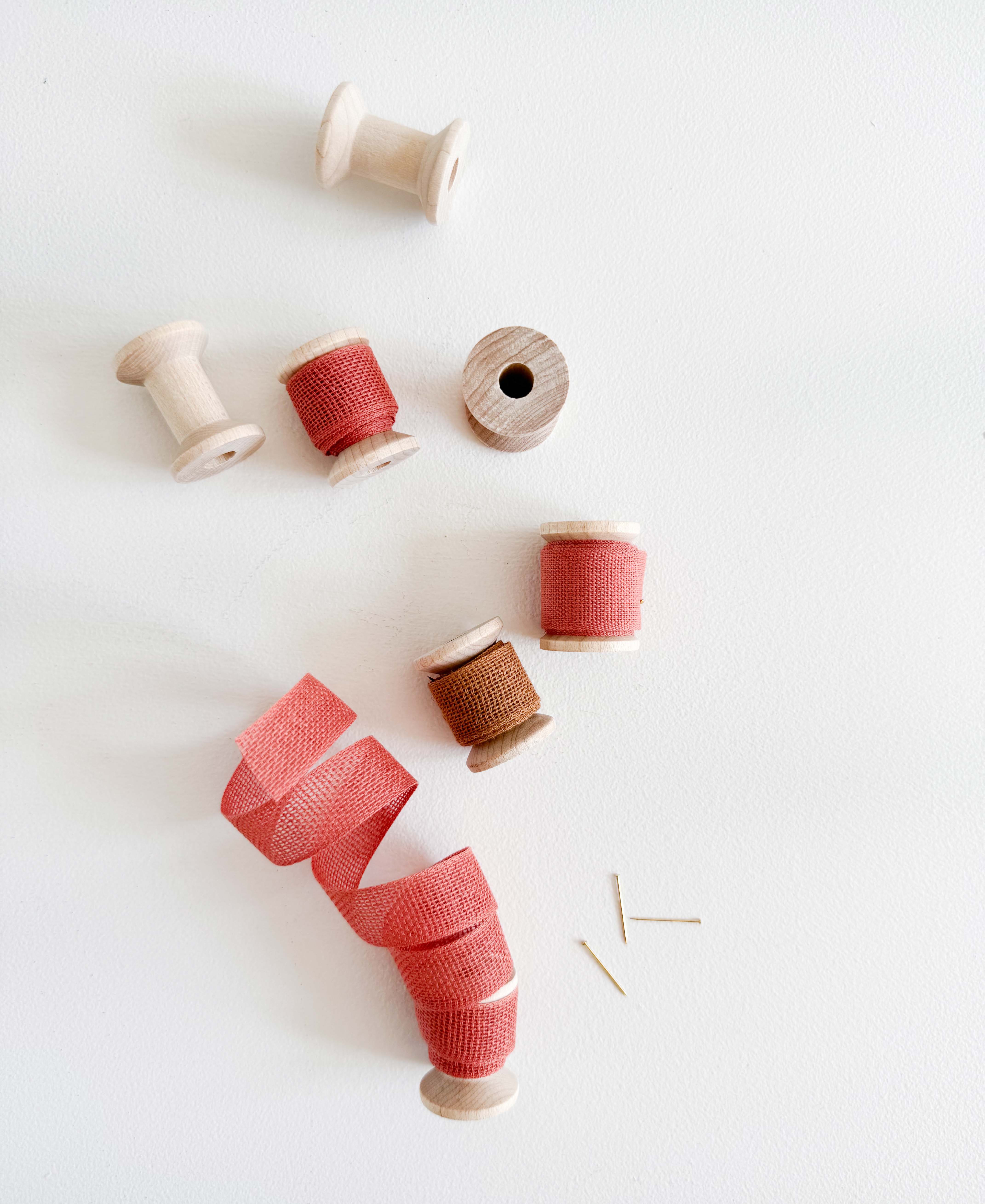 Tiny wood spool ribbon sample – studio carta shop