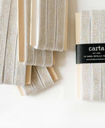 Metallic loose weave cotton ribbon | wood paddle 10 Yards