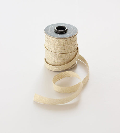 SALE - Metallic woven cotton ribbon 3/8” width