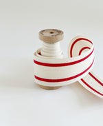 Wood spool striped cotton ribbon