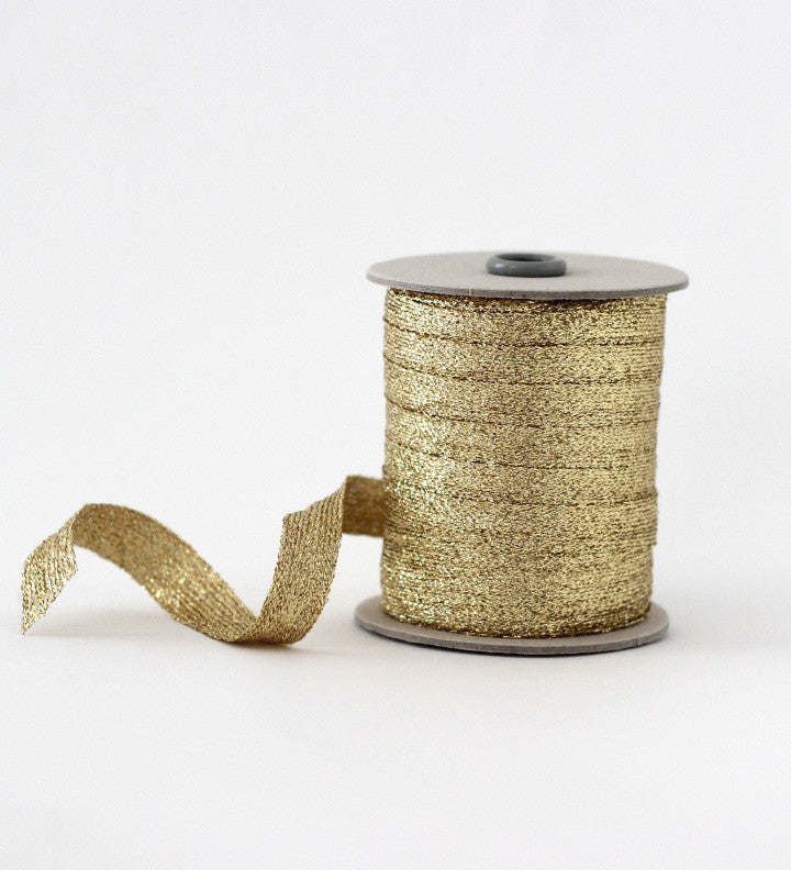 Caspari Metallic Gold & Gold Wired Ribbon - 8 Yard Spool