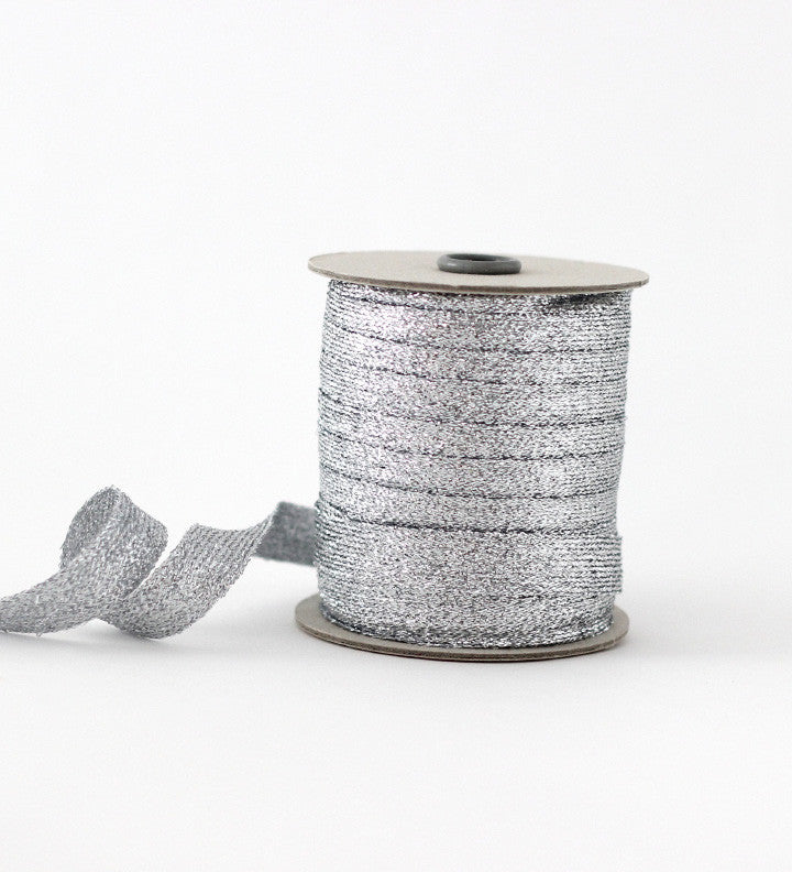 Braided Silver Ribbon Metallic Braided ribbon 5/8