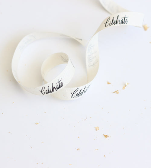 Celebrate calligraphy ribbon