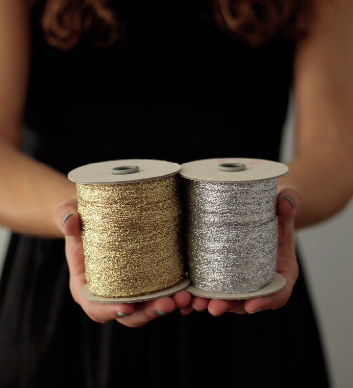 Braided Silver Ribbon Metallic Braided ribbon 5/8