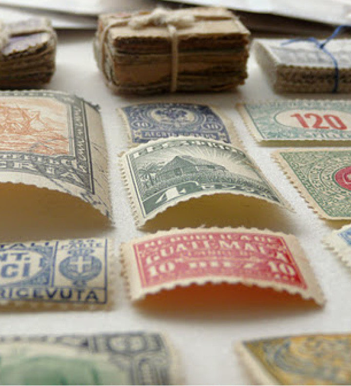 Travel postage stamps. Vintage stamp with national landmarks, retro st By  WinWin_artlab