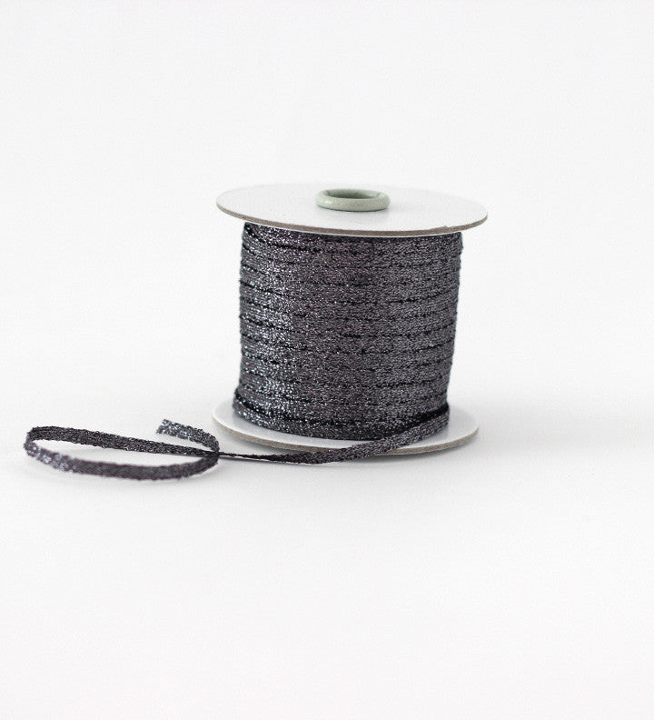Braided Silver Ribbon Metallic Braided ribbon 1/8