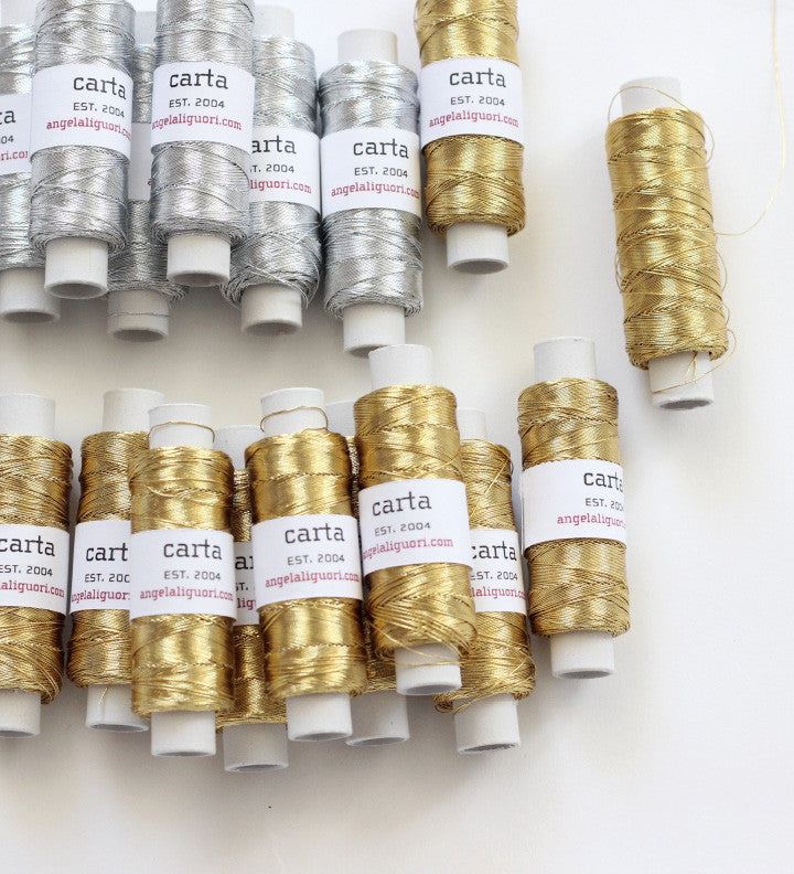 gold and silver thread 3-strand metallic