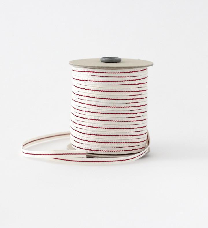 Thin Cotton Ribbon with Metallic Stripe - Ivory and Silver – Yozo Studio,  LLC