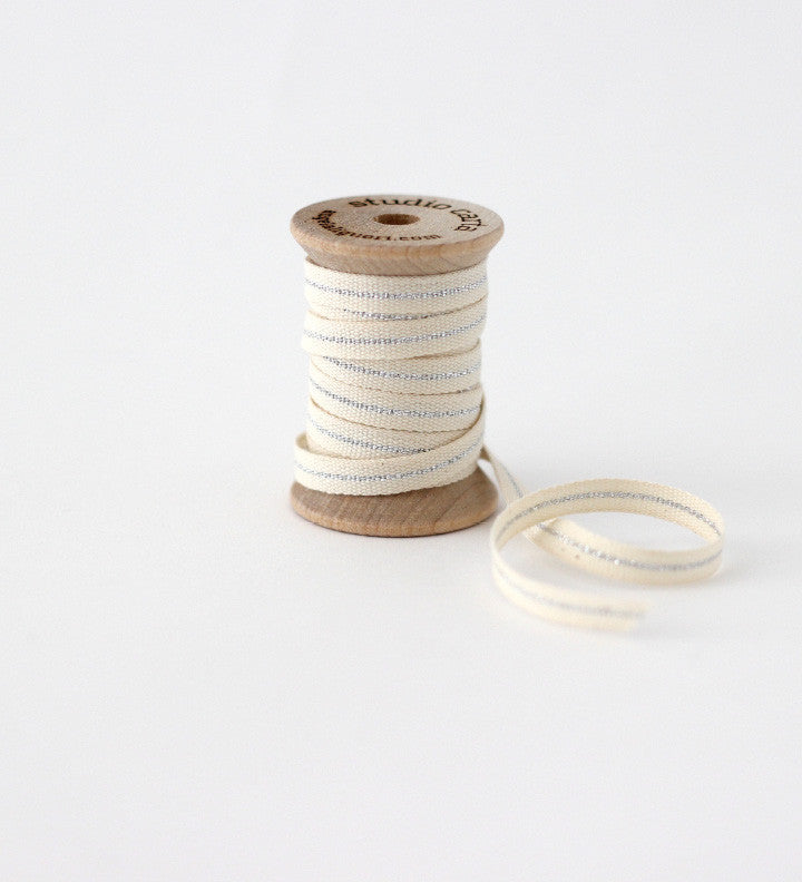 Cotton Ribbon on Wood Spool - 1/4 by 5 yds