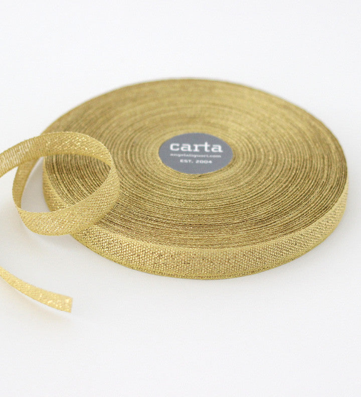 Aqua Cotton/Linen Tape 3/8 / Renaissance Ribbon - 3506626617501