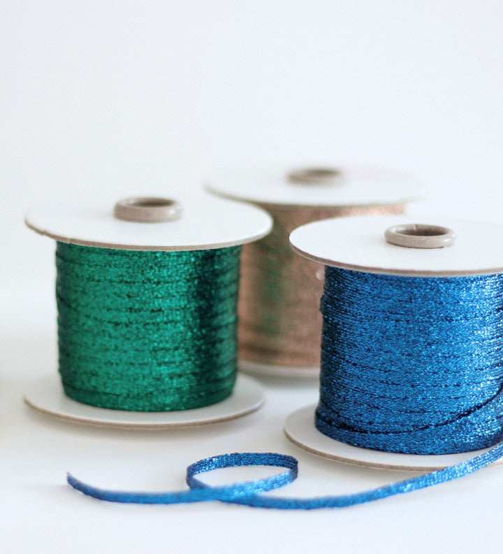 Braided Silver Ribbon Metallic Braided ribbon 1/8